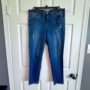 Democracy Ab Technology Skinny Straight Leg Raw Hem Ankle Mid Jeans Women’s 10